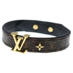 Louis Vuitton LV Iconic Monogram Bracelet Black Brown Gold
